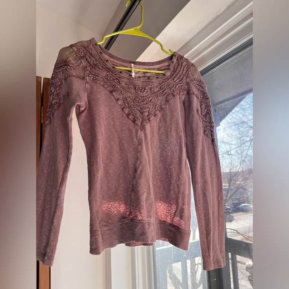 Free People Tops - Free People top with Semisheer Lace Detail Small